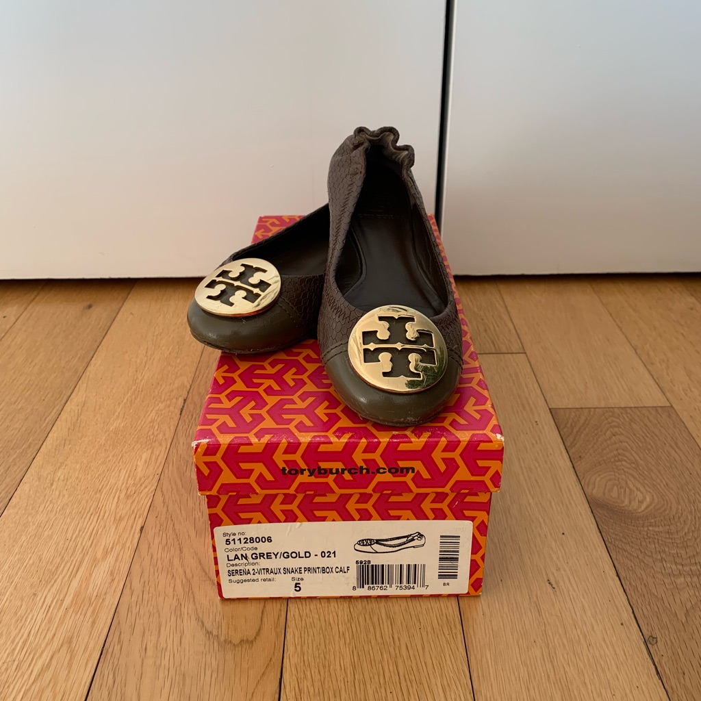 Tory Burch Snake Print Flats